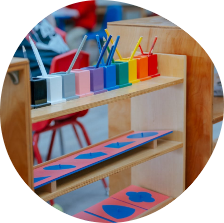 Colorful preschool art station at Playful Scholars Midland MI